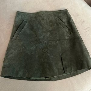 Forest Green Suede Mini Skirt